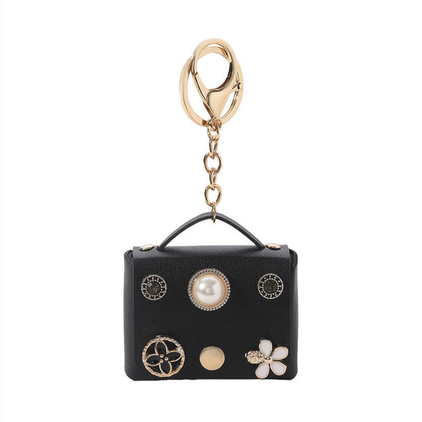 Wholesale Cartoon Inlaid Pearl Coin Purse Leather Keychain